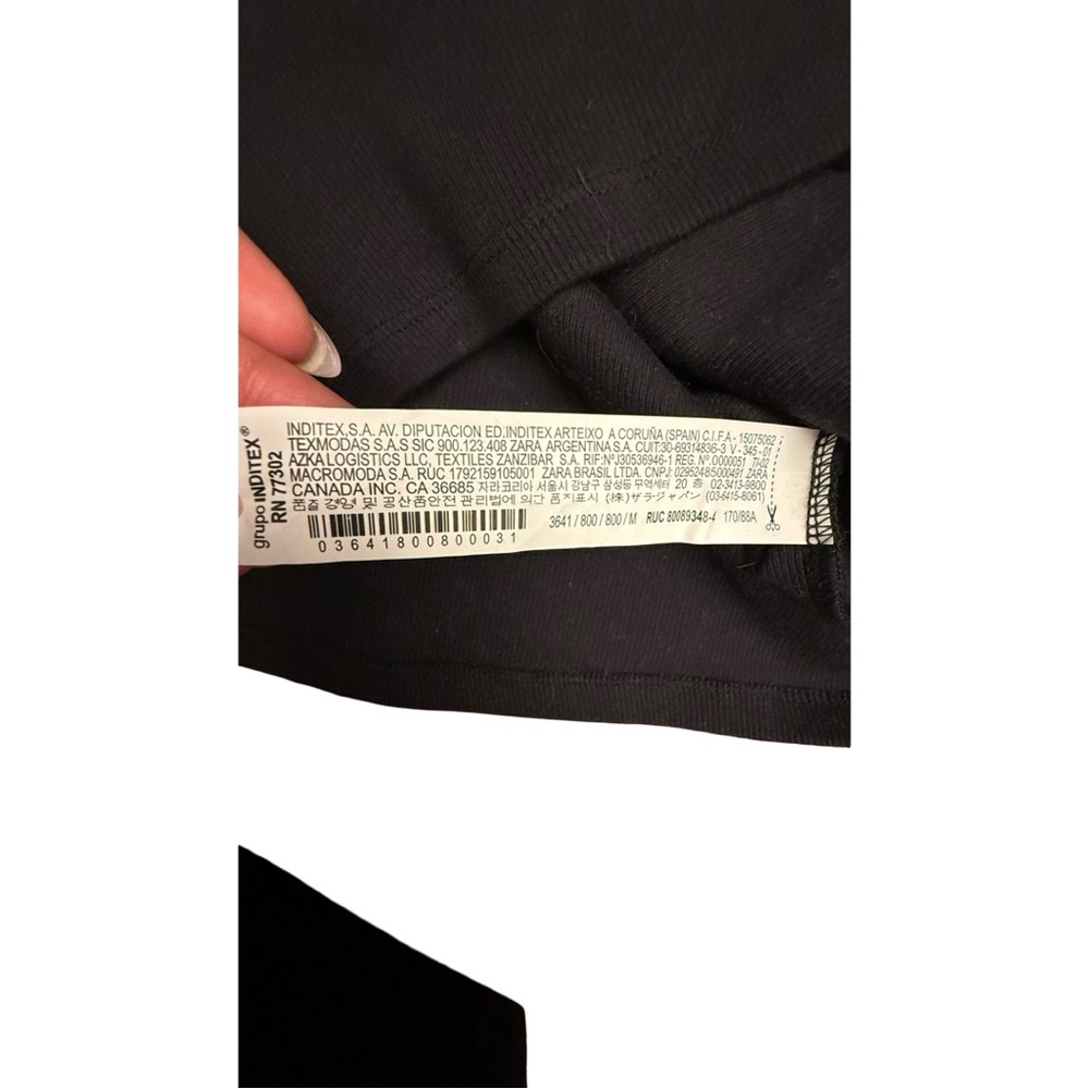 ZARA Black Ribbed Cotton Maxi Dress – M Stretch Knit, Made in Bangladesh - Picture 5 of 7